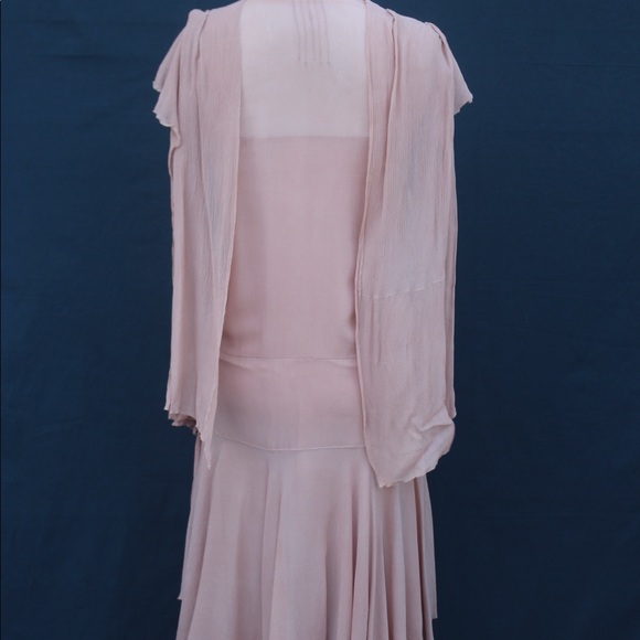 ⭐️HPick⭐️ Vintage RARE 1920s Silk Chiffon Dress W/Slip - Picture 4 of 4